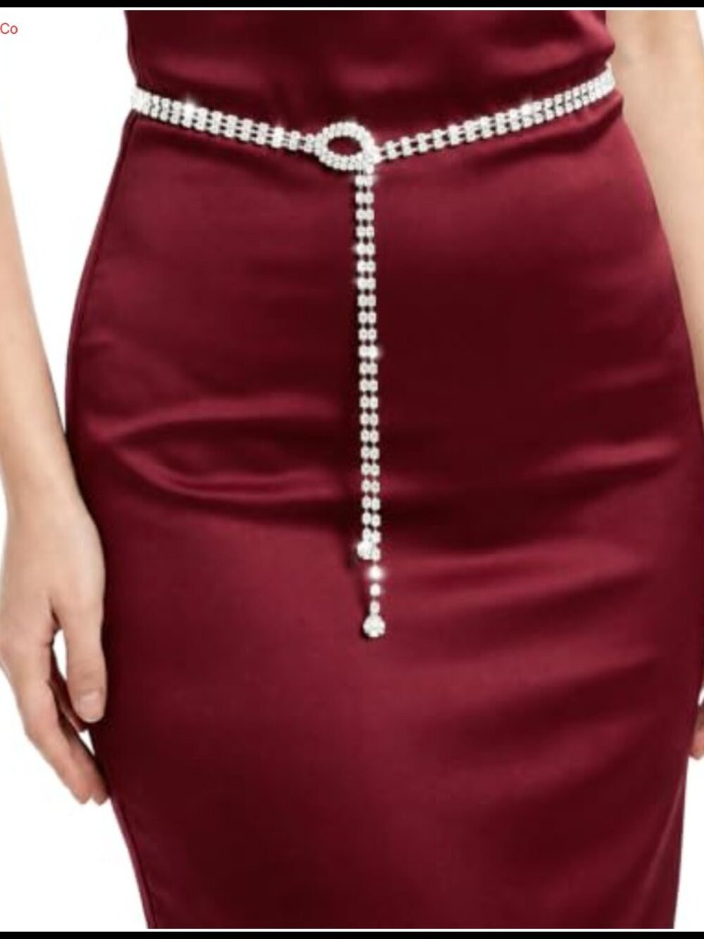 Rhinestone Crystal Chain Waist Belt Glass Zinc Alloy
